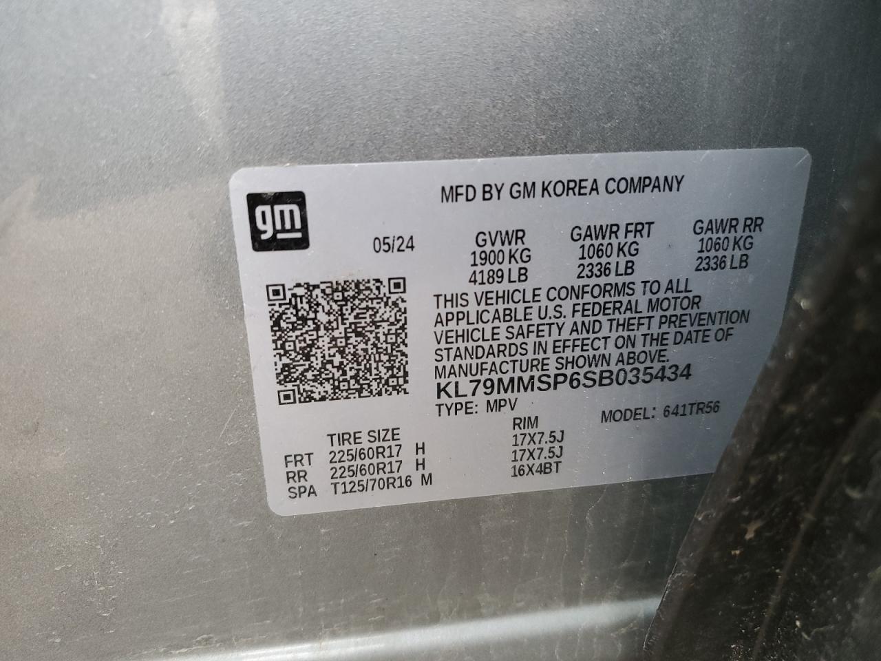 2025 Chevrolet Trailblazer Ls VIN: KL79MMSP6SB035434 Lot: 54234735