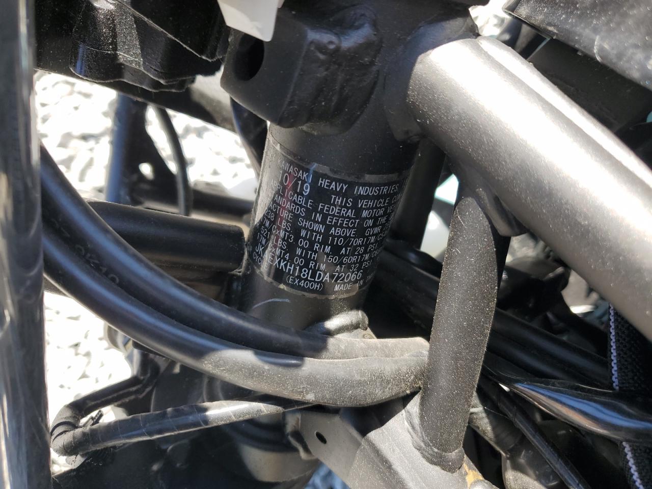 2020 Kawasaki Ex400 VIN: JKAEXKH18LDA72066 Lot: 58218685