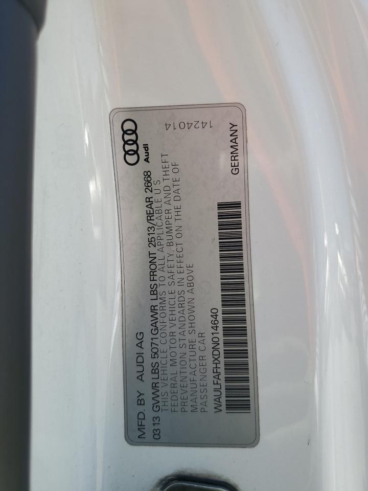 2013 Audi A5 Premium Plus VIN: WAULFAFHXDN014640 Lot: 58600915