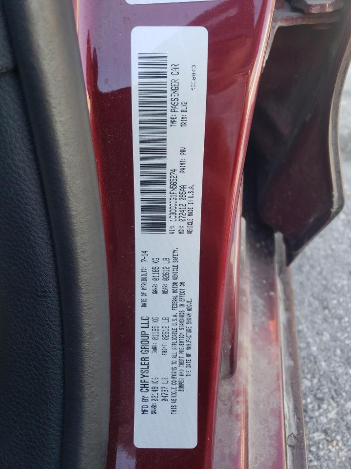 2015 Chrysler 200 C VIN: 1C3CCCCG1FN565274 Lot: 57310605