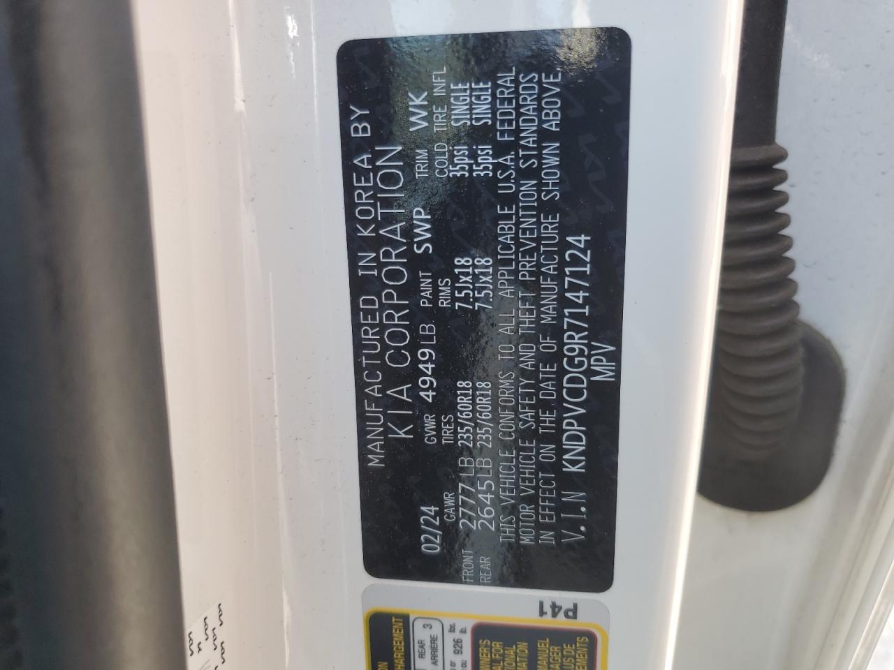 2024 Kia Sportage Ex VIN: KNDPVCDG9R7147124 Lot: 57338735