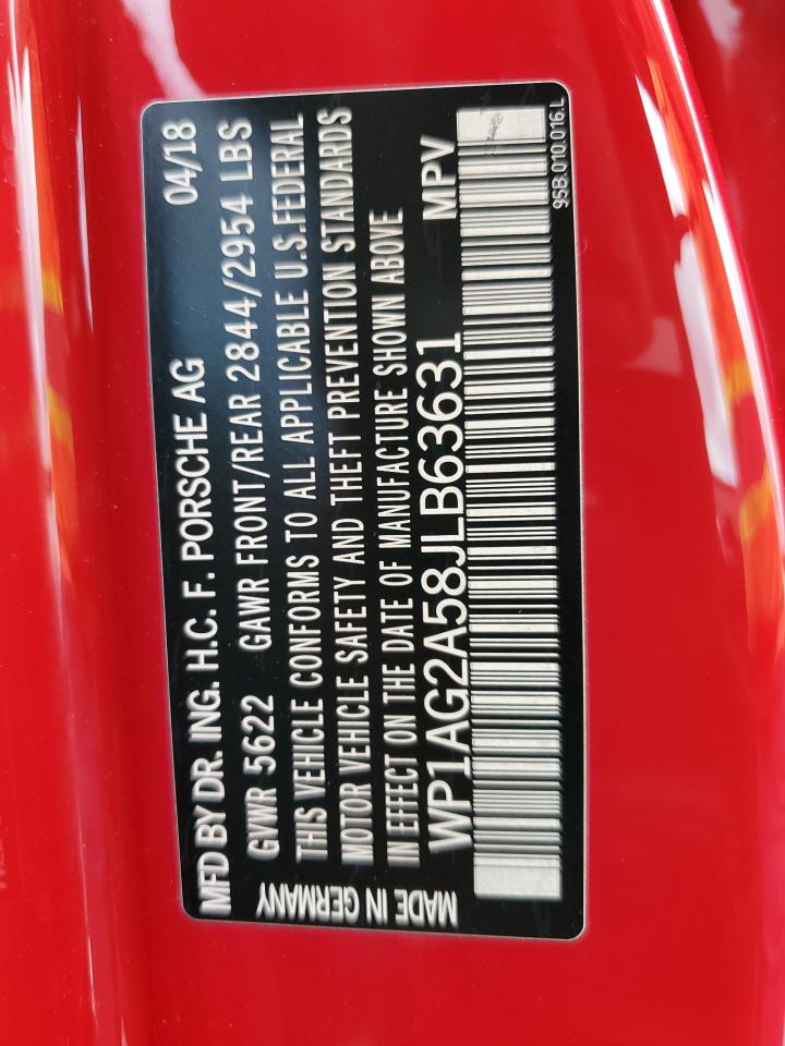 2018 Porsche Macan Gts VIN: WP1AG2A58JLB63631 Lot: 56570465