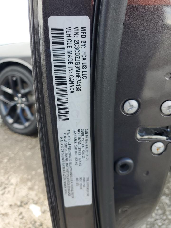 2021 Dodge Challenger Gt VIN: 2C3CDZJG9MH674185 Lot: 56802615