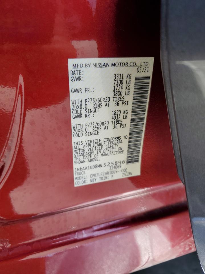 1N6AA1ED8MN525896 2021 Nissan Titan Sv