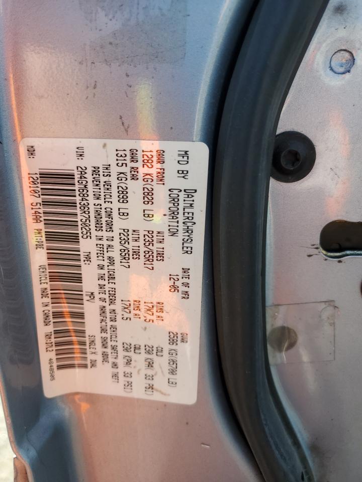 2006 Chrysler Pacifica Touring VIN: 2A4GM68436R750255 Lot: 57524565