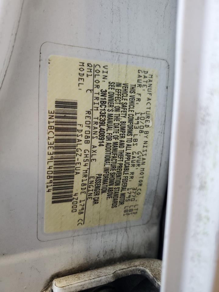 2009 Nissan Versa S VIN: 3N1BC13E39L408914 Lot: 56888265