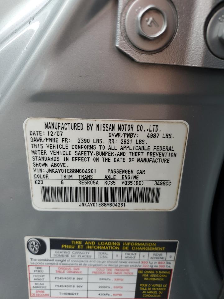 2008 Infiniti M35 Base VIN: JNKAY01E88M604261 Lot: 56180665