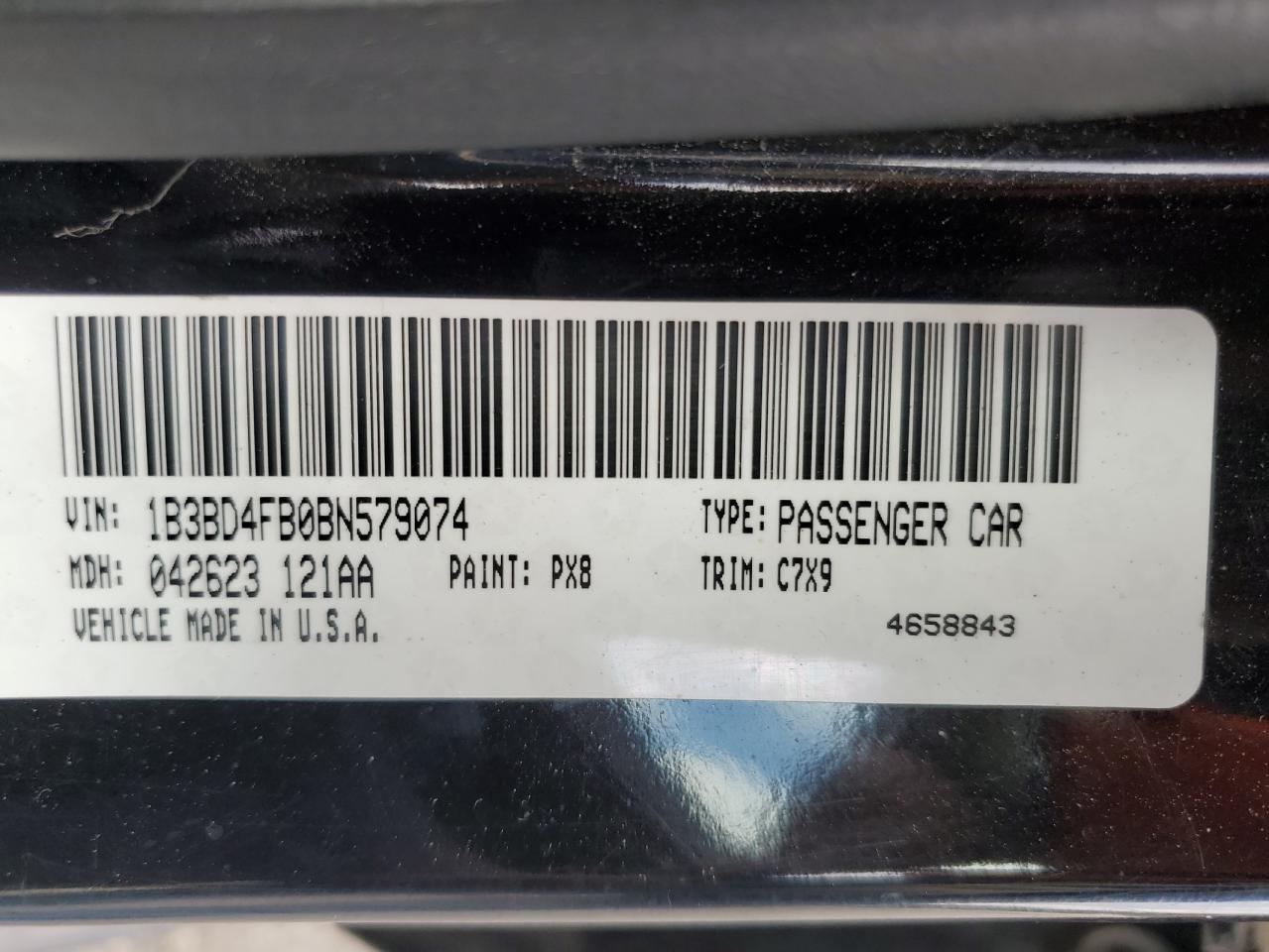 2011 Dodge Avenger Express VIN: 1B3BD4FB0BN579074 Lot: 56516135