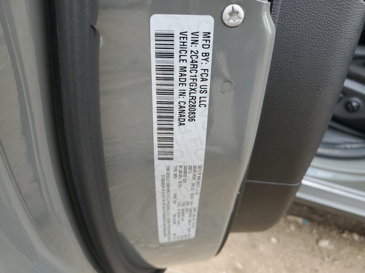 2020 Chrysler Pacifica Touring VIN: 2C4RC1FGXLR280836 Lot: 57143955