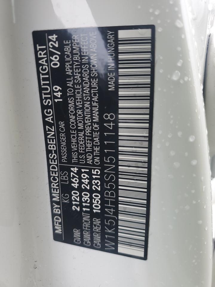 2025 Mercedes-Benz Cla 250 4Matic VIN: W1K5J4HB5SN511148 Lot: 56389745