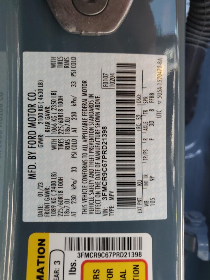 2023 Ford Bronco Sport Outer Banks VIN: 3FMCR9C67PRD21398 Lot: 56700925
