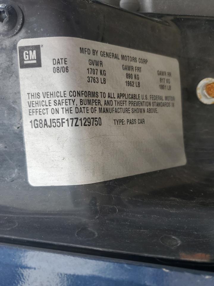 2007 Saturn Ion Level 2 VIN: 1G8AJ55F17Z129750 Lot: 55780225