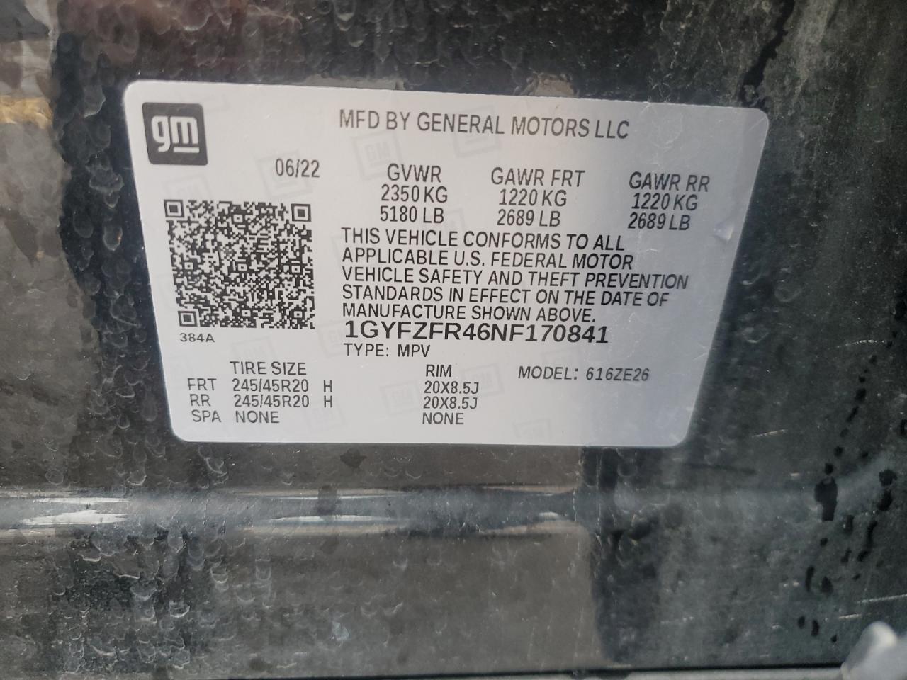 2022 Cadillac Xt4 Sport VIN: 1GYFZFR46NF170841 Lot: 55863705