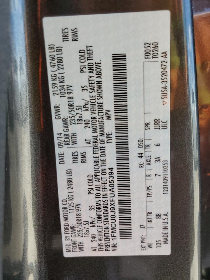 2015 Ford Escape Titanium VIN: 1FMCU0J9XFUA05394 Lot: 56736795