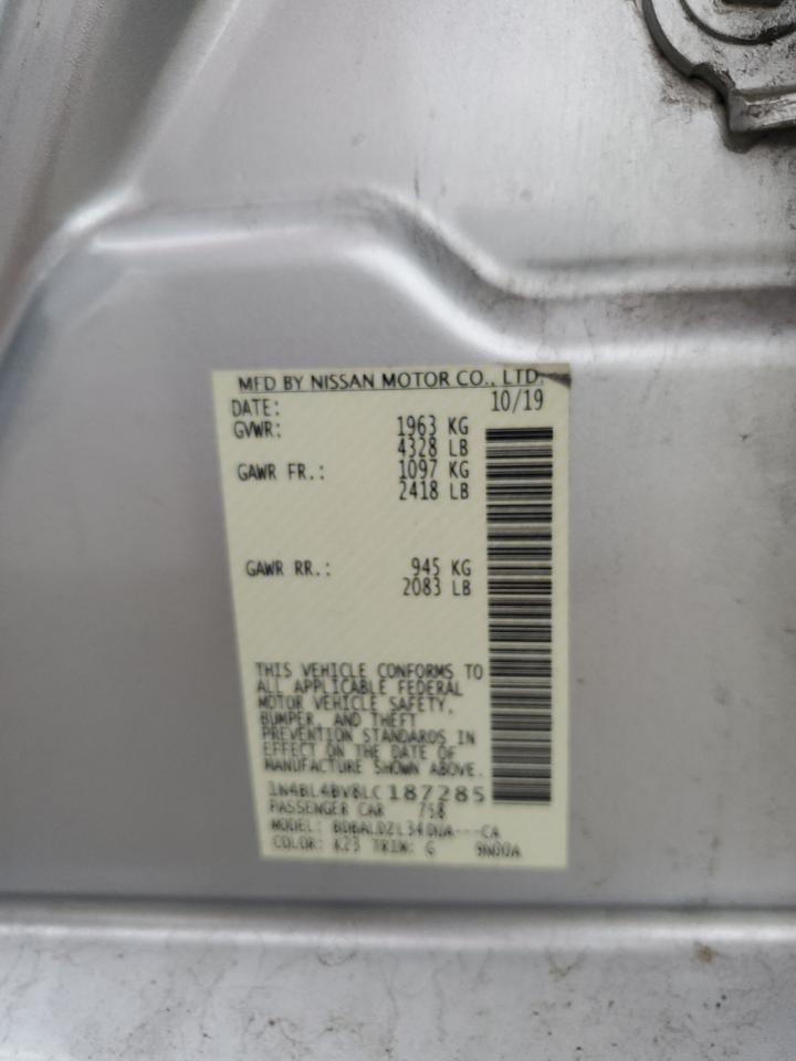 2020 Nissan Altima S VIN: 1N4BL4BV8LC187285 Lot: 56436895