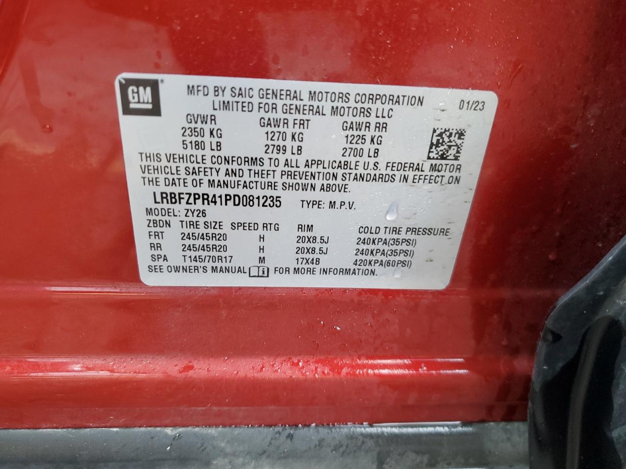 2023 Buick Envision Essence VIN: LRBFZPR41PD081235 Lot: 55416035
