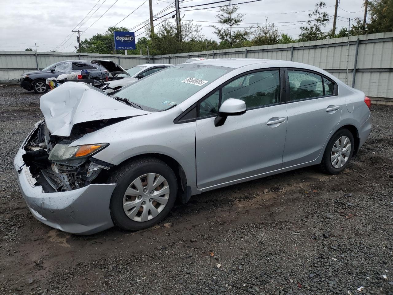 2012 Honda Civic Lx იყიდება Hillsborough-ში, NJ - Front End