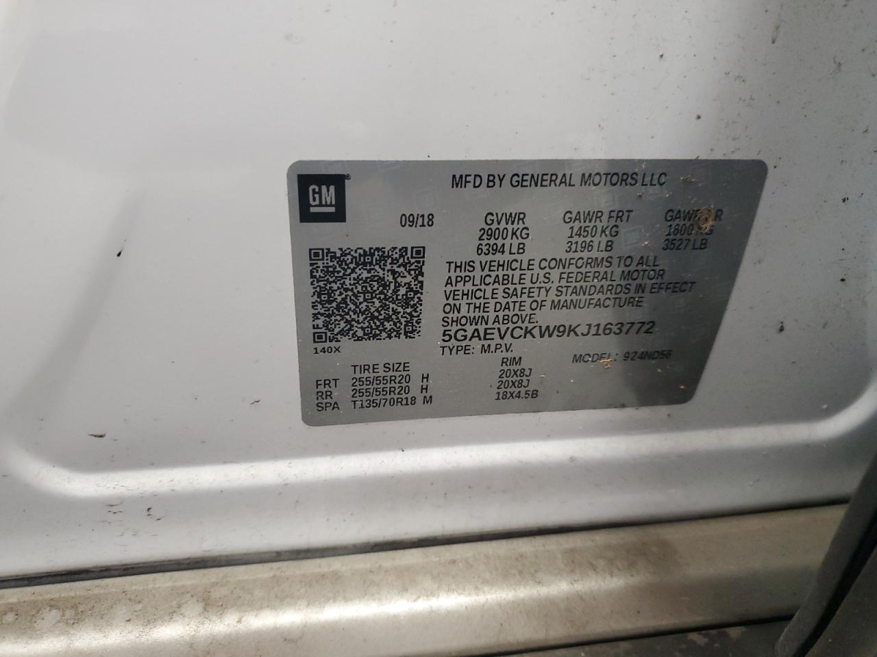 2017 Buick Enclave Avenir VIN: 5GAEVCKW9KJ163772 Lot: 56957765