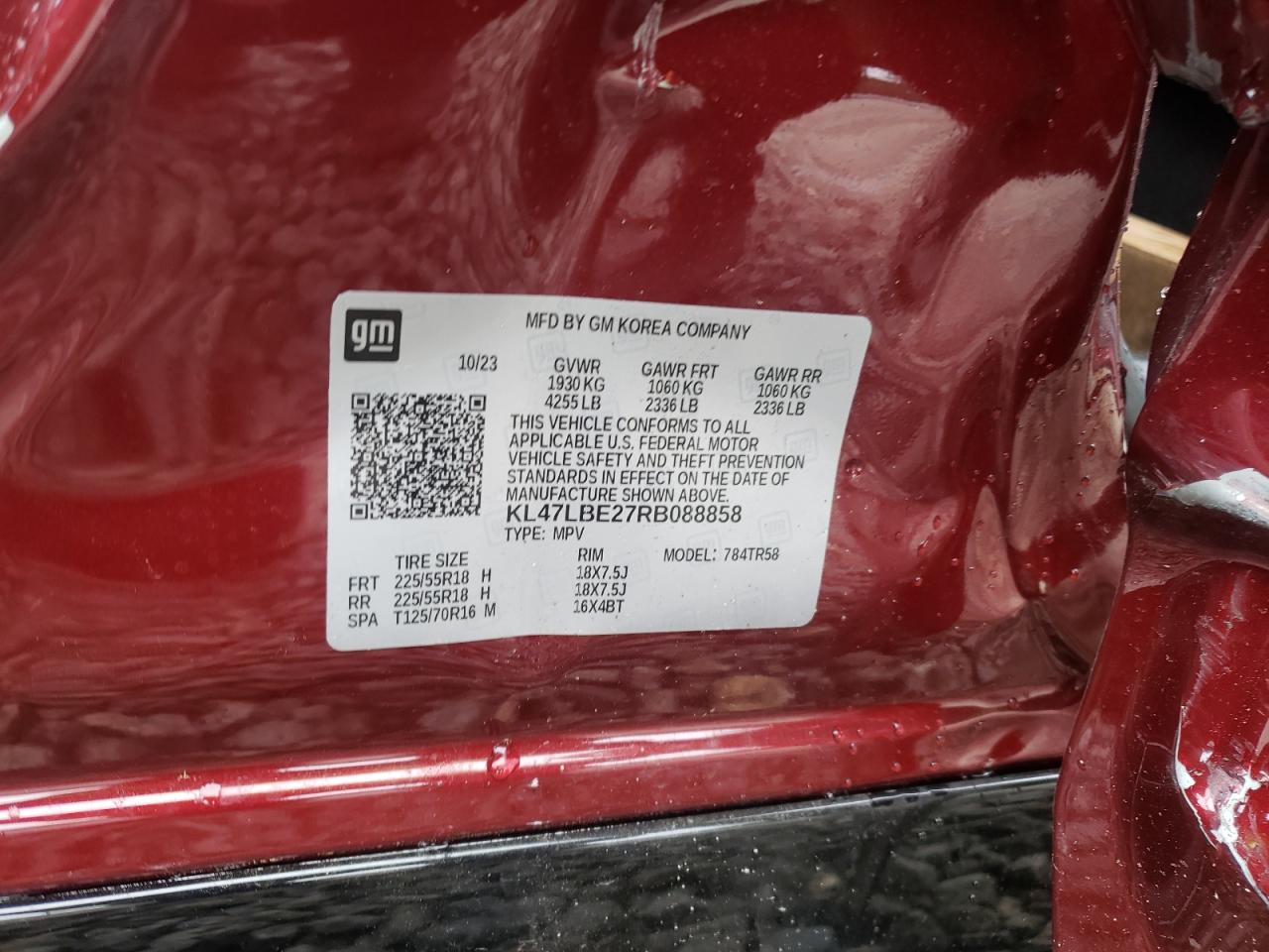 2024 Buick Envista Sport Touring VIN: KL47LBE27RB088858 Lot: 55868335