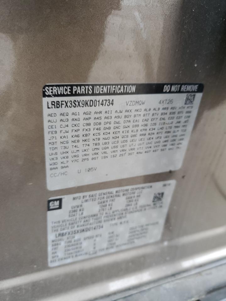 2019 Buick Envision Premium VIN: LRBFX3SX9KD014734 Lot: 56583455