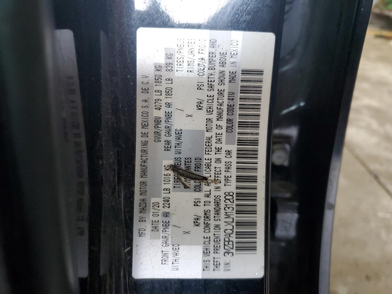 2020 Mazda 3 Select VIN: 3MZBPACLXLM131208 Lot: 58746395