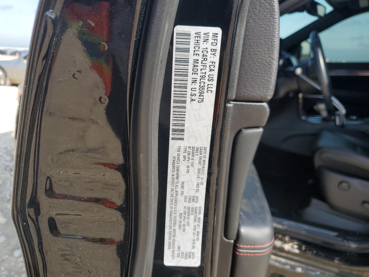 2020 Jeep Grand Cherokee Trailhawk VIN: 1C4RJFLT9LC359475 Lot: 56152965
