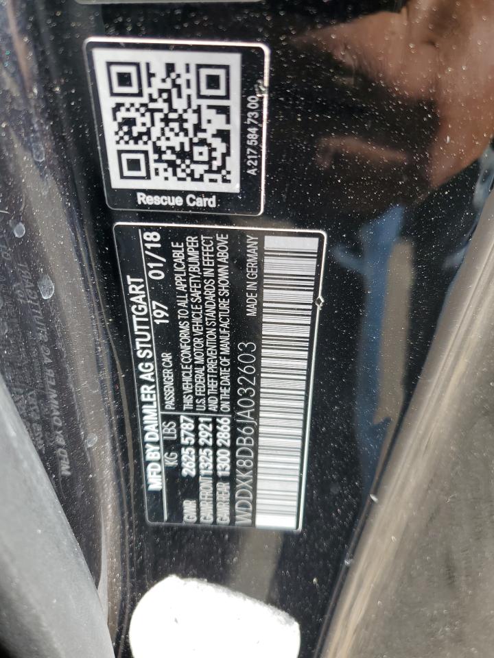 2018 Mercedes-Benz S 560 VIN: WDDXK8DB6JA032603 Lot: 56927595