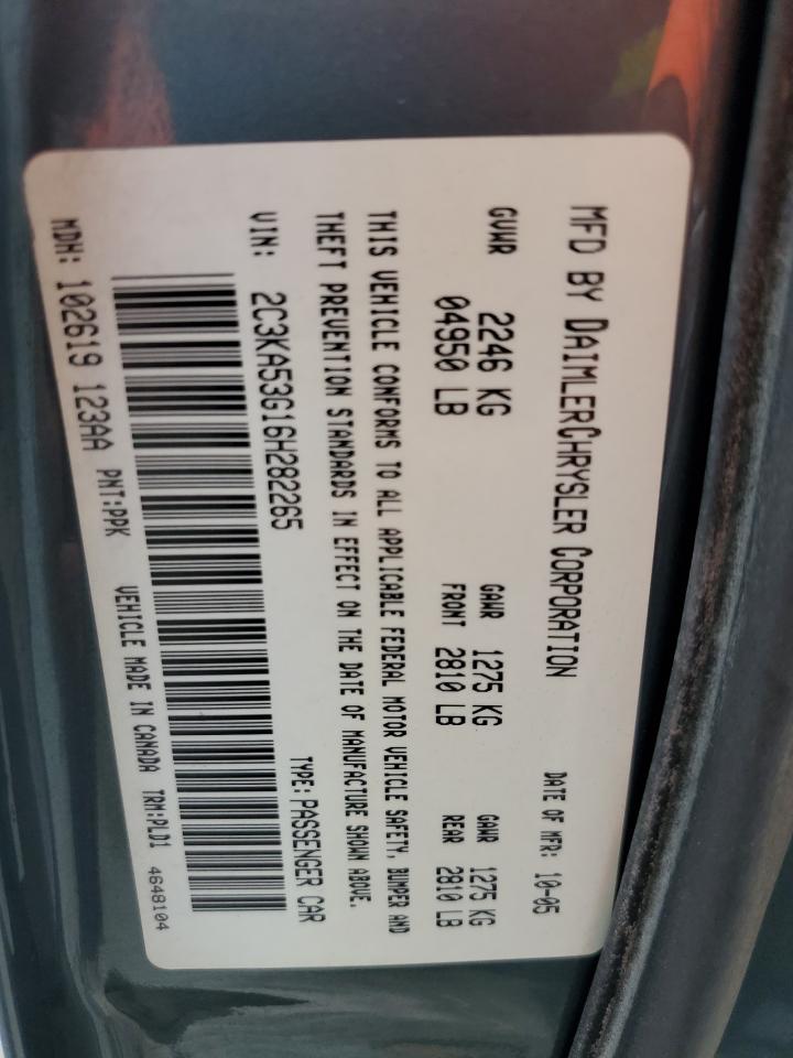 2006 Chrysler 300 Touring VIN: 2C3KA53G16H282265 Lot: 56108505