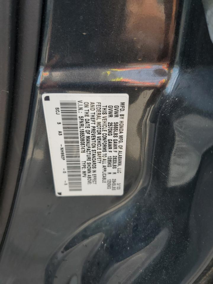 2003 Honda Odyssey Ex VIN: 5FNRL18653B087476 Lot: 56792425
