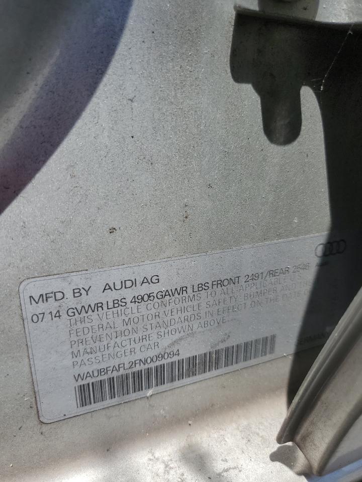 2015 Audi A4 Premium VIN: WAUBFAFL2FN009094 Lot: 57203785