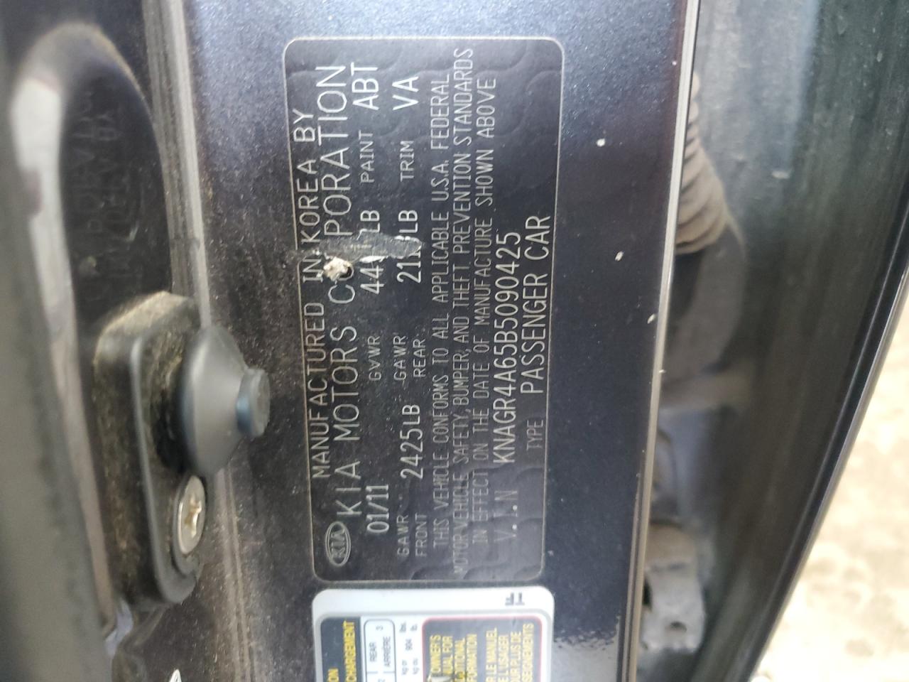 2011 Kia Optima Sx VIN: KNAGR4A65B5090425 Lot: 55806385