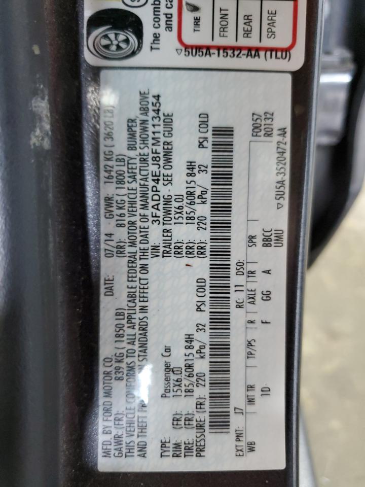 2015 Ford Fiesta Se VIN: 3FADP4EJ8FM113454 Lot: 56705945