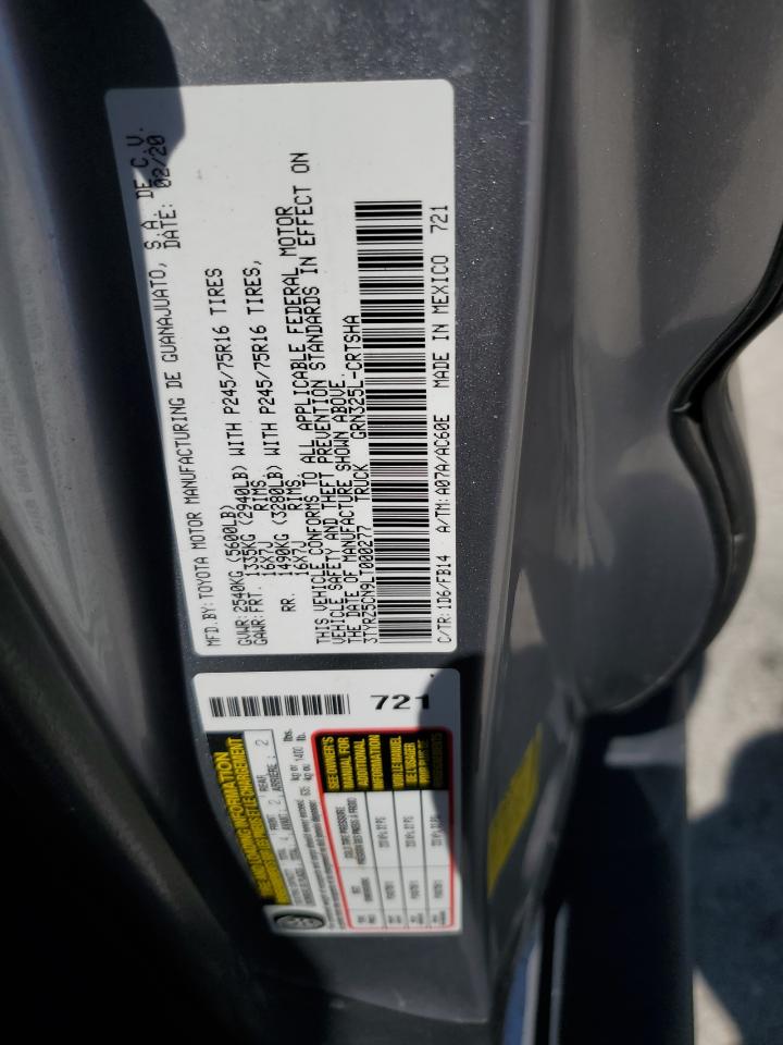 2020 Toyota Tacoma Access Cab VIN: 3TYRZ5CN9LT000277 Lot: 55316745