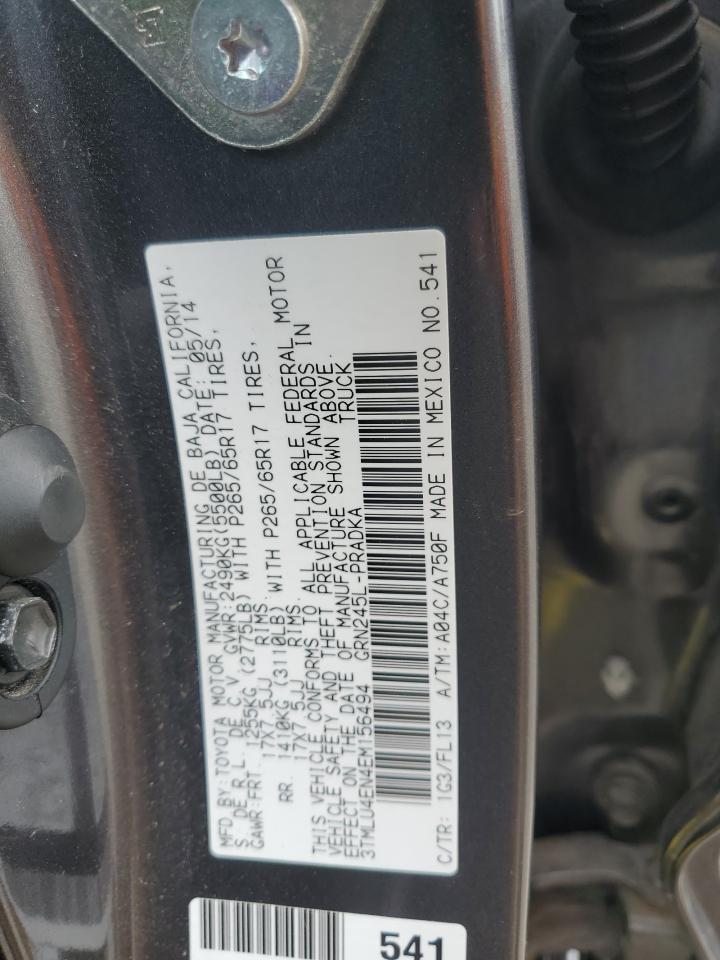 2014 Toyota Tacoma Double Cab VIN: 3TMLU4EN4EM156494 Lot: 56585035
