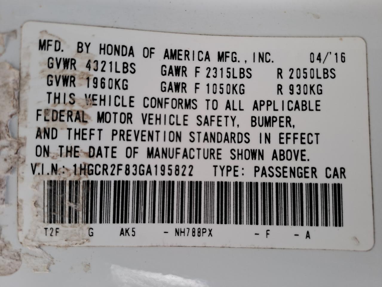 1HGCR2F83GA195822 - 2013 Honda accord - #57922225