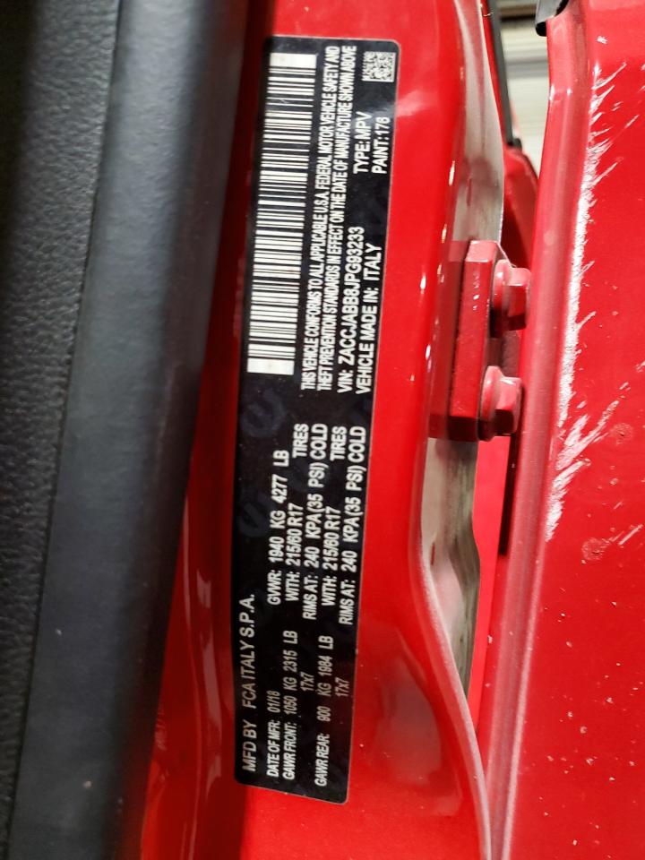 2018 Jeep Renegade Latitude VIN: ZACCJABB8JPG93233 Lot: 58553795