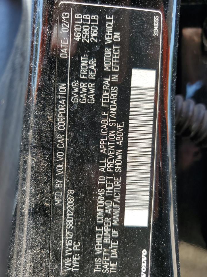 2013 Volvo S60 T5 VIN: YV1612FS8D1220878 Lot: 56746175