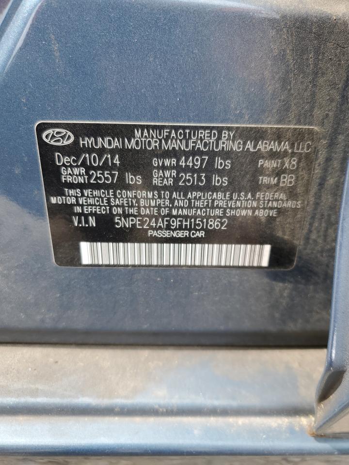 2015 Hyundai Sonata Se VIN: 5NPE24AF9FH151862 Lot: 57286655