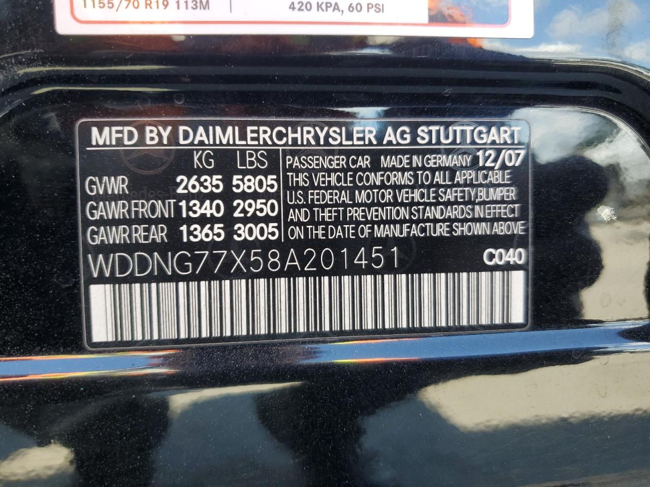 2008 Mercedes-Benz S 63 Amg VIN: WDDNG77X58A201451 Lot: 56718665