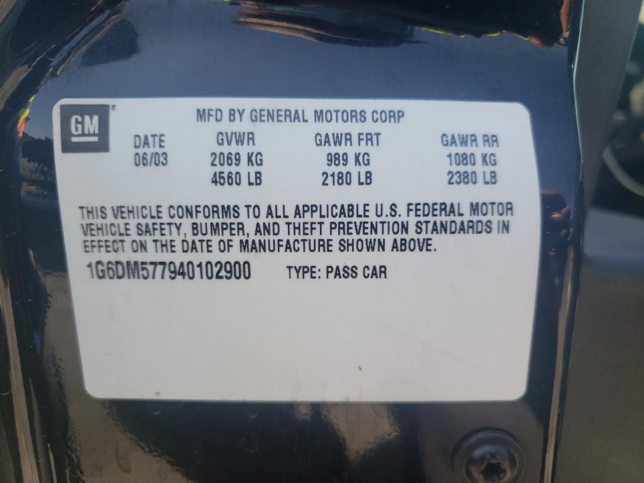 2004 Cadillac Cts VIN: 1G6DM577940102900 Lot: 58187335