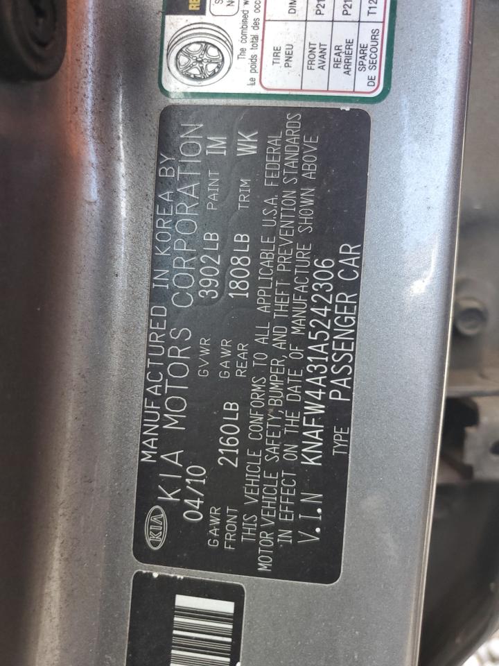 2010 Kia Forte Sx VIN: KNAFW4A31A5242306 Lot: 56427975