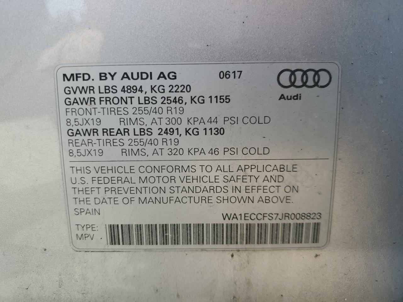 2018 Audi Q3 Premium VIN: WA1ECCFS7JR008823 Lot: 55220445