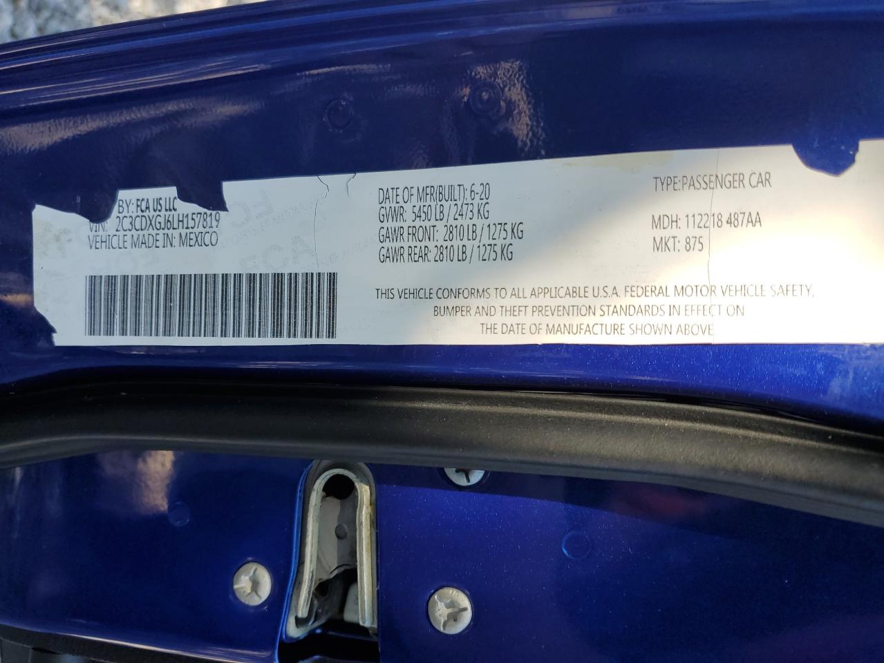 2020 Dodge Charger Scat Pack VIN: 2C3CDXGJXLH121969 Lot: 57634625