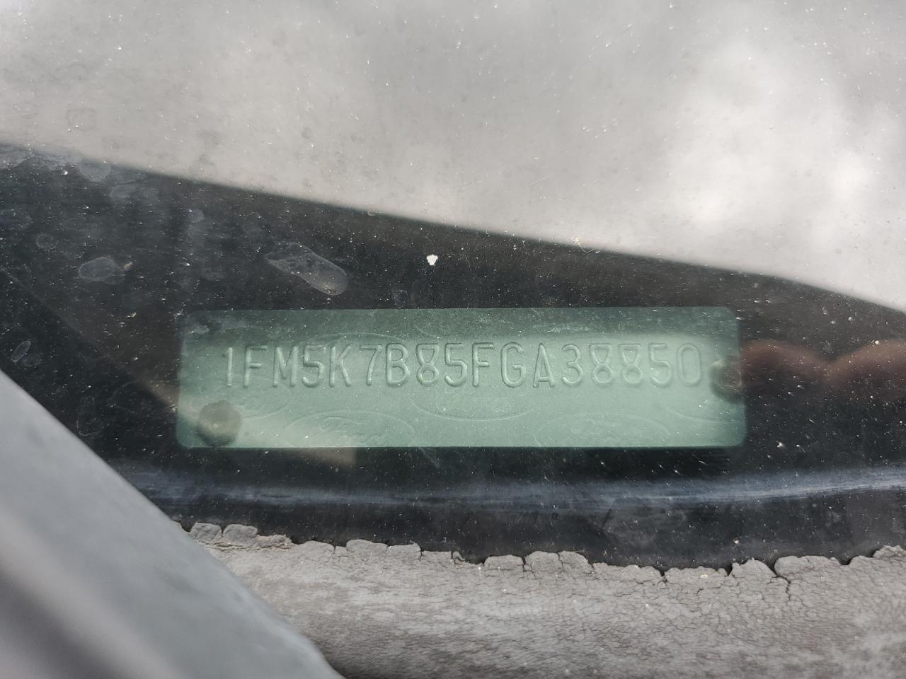 2015 Ford Explorer VIN: 1FM5K7B85FGA38850 Lot: 57715515