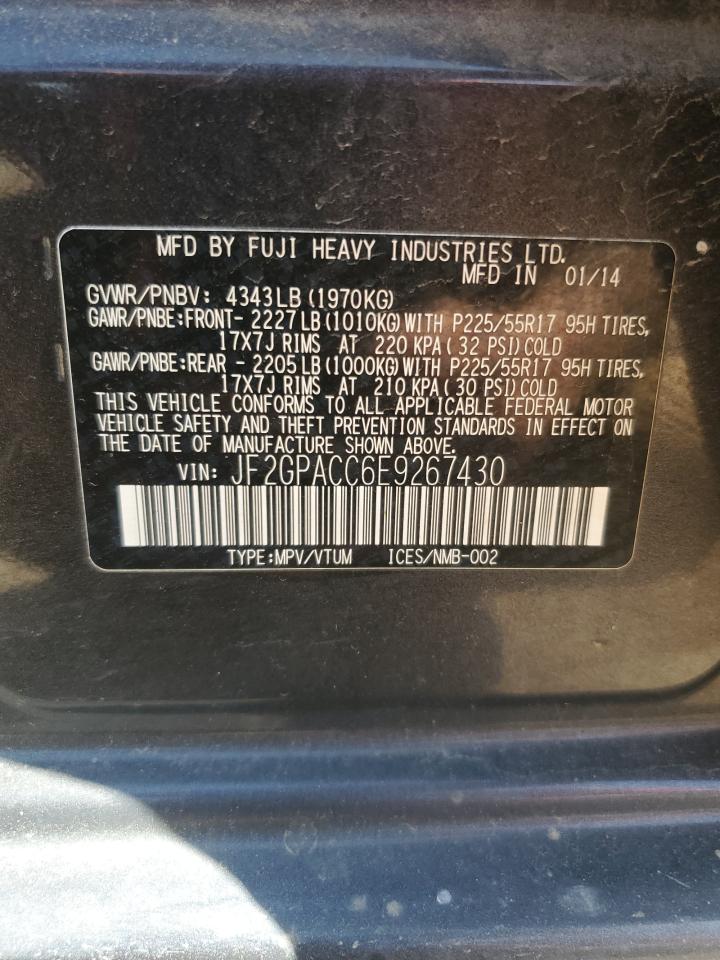 2014 Subaru Xv Crosstrek 2.0 Premium VIN: JF2GPACC6E9267430 Lot: 57387305