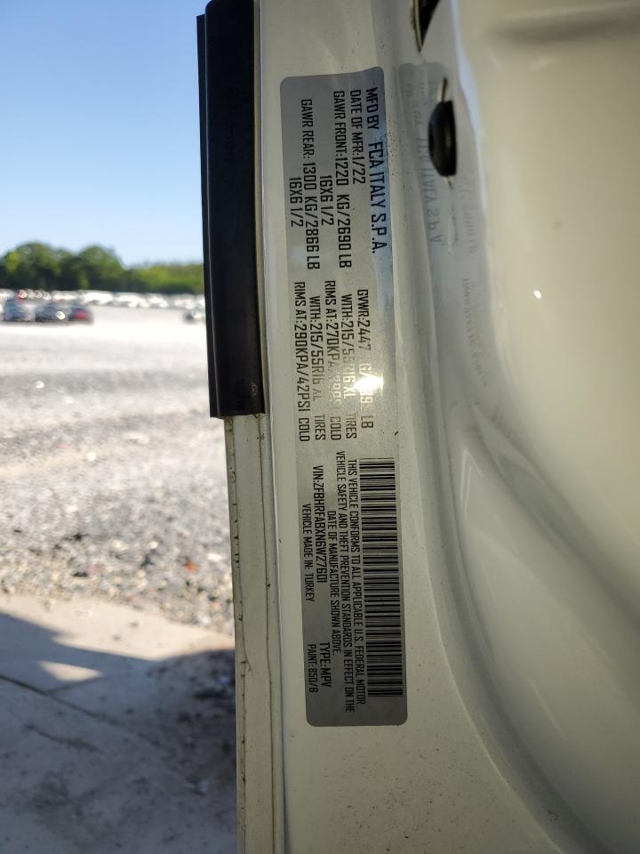 2022 Ram Promaster City Tradesman VIN: ZFBHRFABXN6W27601 Lot: 57957445