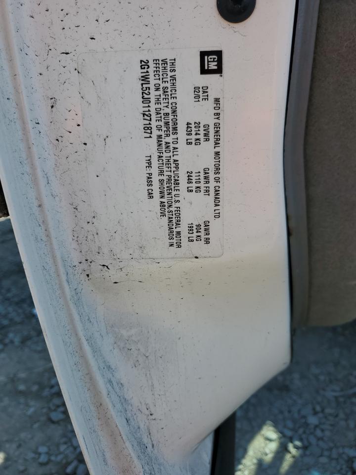 2001 Chevrolet Lumina VIN: 2G1WL52J011271871 Lot: 57418295