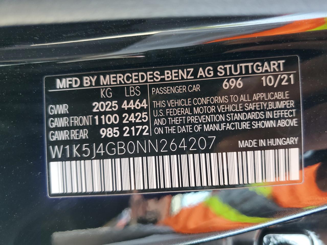 2022 Mercedes-Benz Cla 250 VIN: W1K5J4GB0NN264207 Lot: 58585905