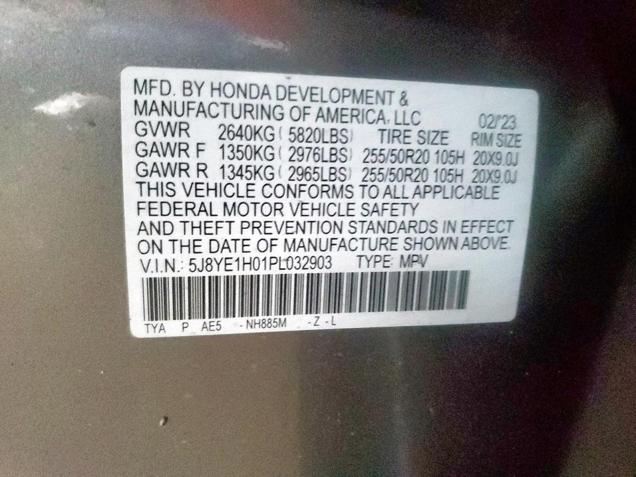 2023 Acura Mdx A-Spec VIN: 5J8YE1H01PL032903 Lot: 58641825