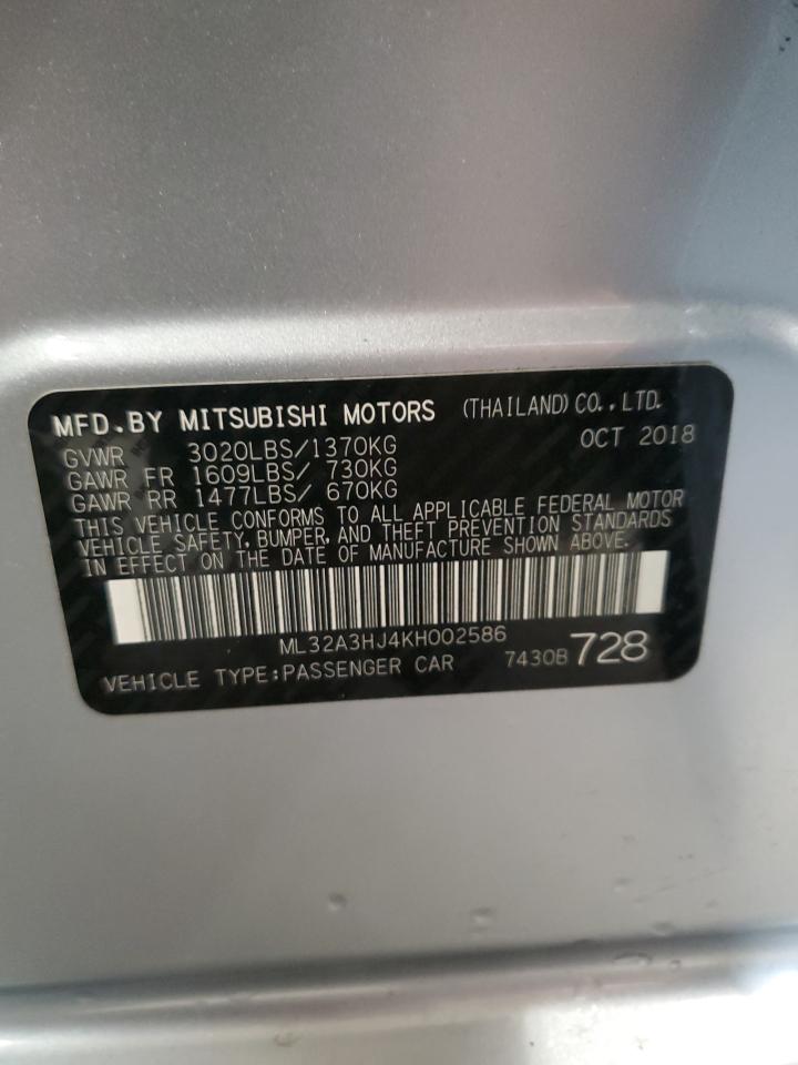 2019 Mitsubishi Mirage Es VIN: ML32A3HJ4KH002586 Lot: 56944695
